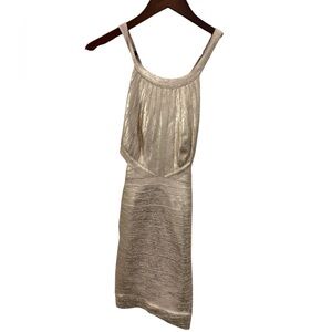 Herve Leger Rose Gold Marina cut out Bandage Dress Size XS Authentic